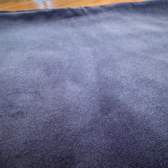 Pottery Barn Blue Velvet Pillow Cover Zip 18” Square Cotton Linen Solid NWOT - Picture 9 of 10